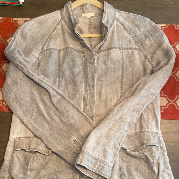 Eileen Fisher Utility Jacket 100% Linen - Picture 5 of 12